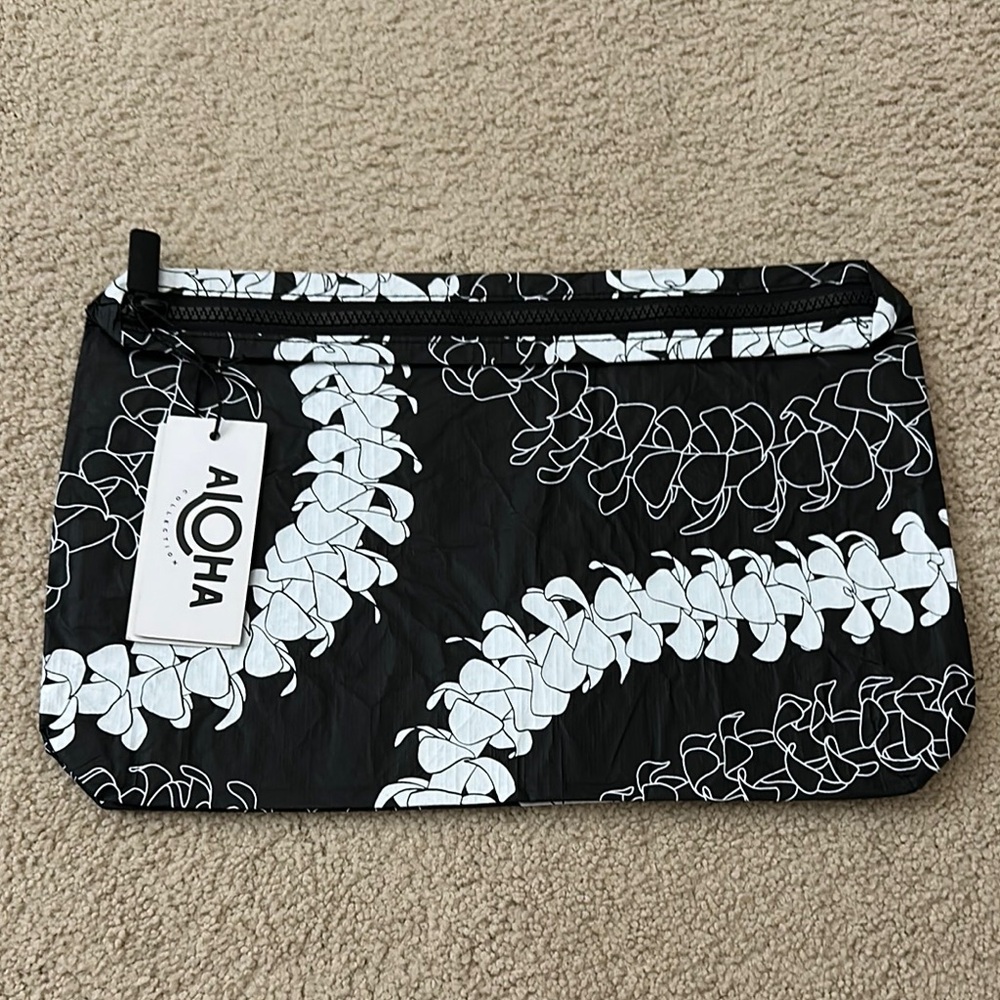 Aloha Collection Lei Large Black & White Bag - Brand New With Tags